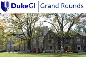GI GR Logo with Image of Duke Clinic Building